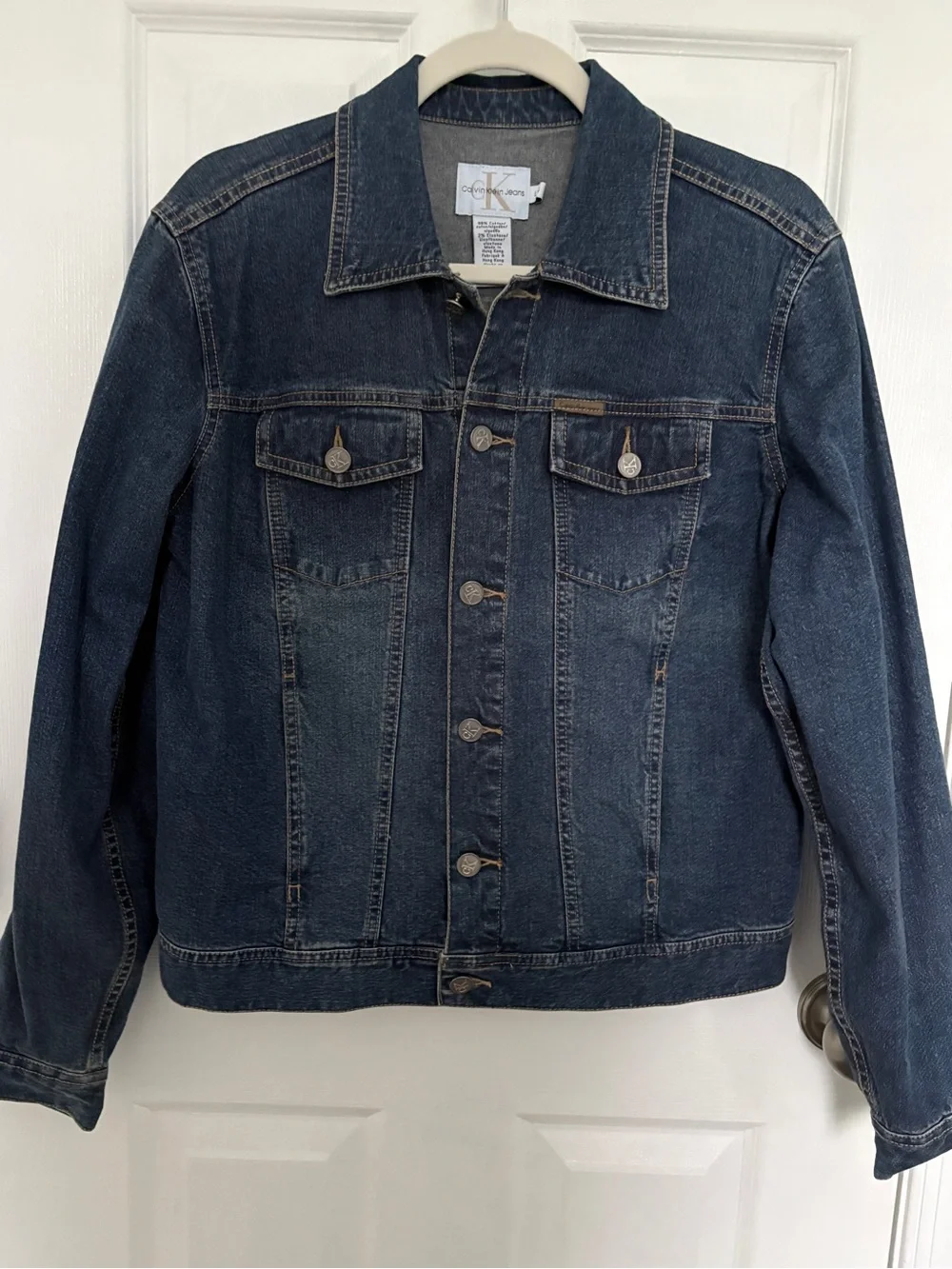 Calvin Klein Jeans Dark Indigo Denim Trucker Jacket - Women's #0349